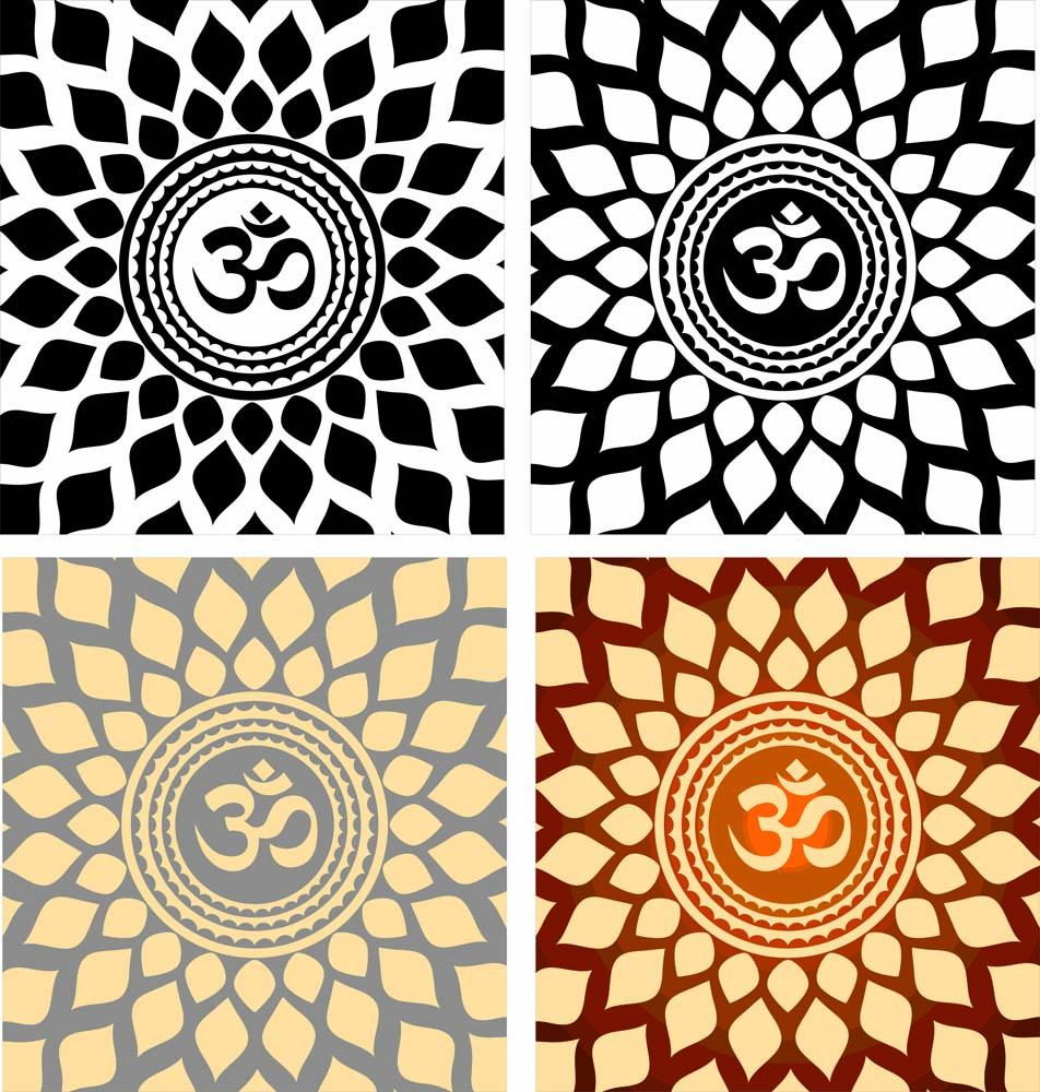 Floral Om Square Pattern